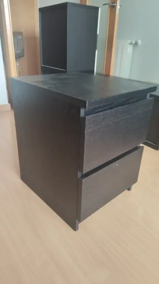 Cómoda MALM Negro-Marrón 2 cajones