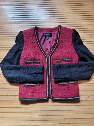 Blazer Mango burdeos y negro Talla S
