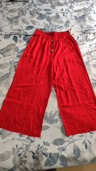 Pantalón ancho rojo