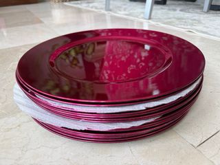 16 Bajoplatos fucsias metalizados en brillo
