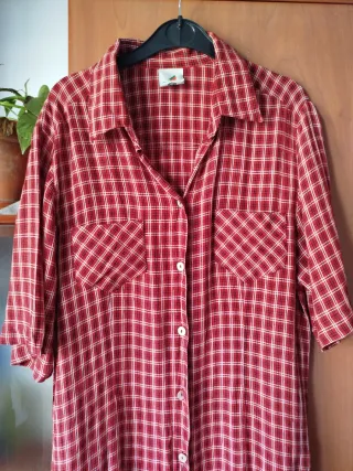 Camisa cuadros roja y blanca ECCO