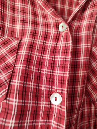 Camisa cuadros roja y blanca ECCO