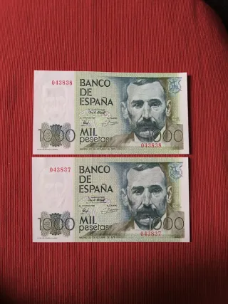 Pareja Billetes 1000 Pts  1979 SS - SC