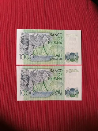 Pareja Billetes 1000 Pts  1979 SS - SC