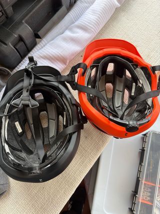 Casco Bicicleta Rockrider Negro y Rojo