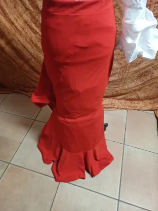 Falda Flamenca Elástica Roja Talla Única