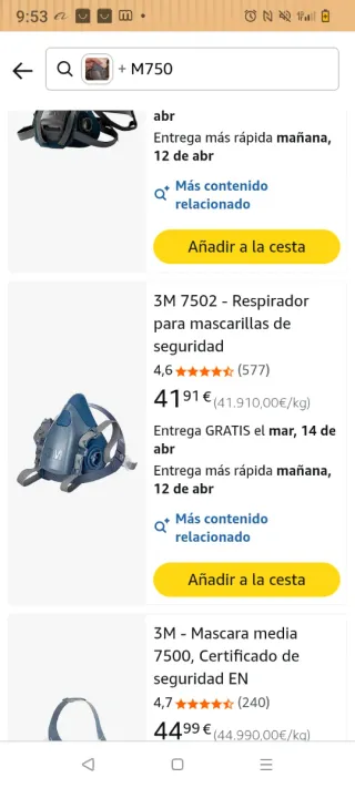 Mascarilla 3M M750