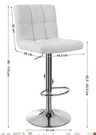 2 Taburetes Blancos y Plateados