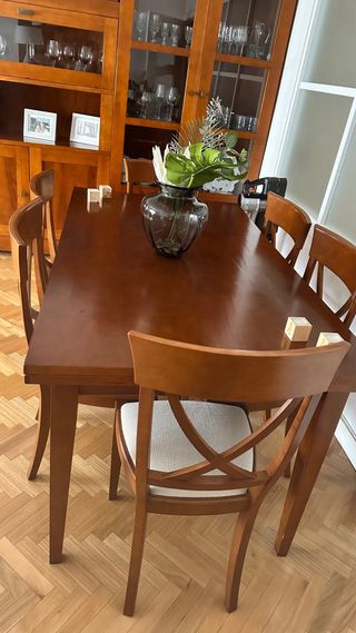 Conjunto Muebles Salón Madera y Cristal
