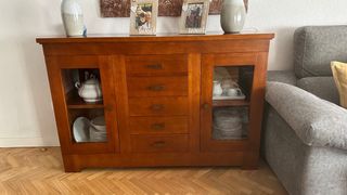 Conjunto Muebles Salón Madera y Cristal