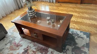 Conjunto Muebles Salón Madera y Cristal