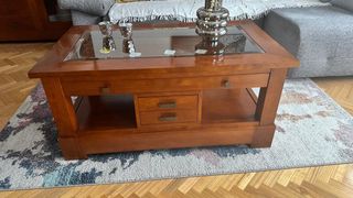 Conjunto Muebles Salón Madera y Cristal