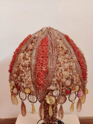Lámpara de mesa piedras y coral vidrio