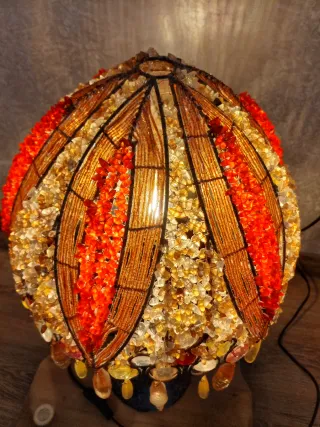 Lámpara de mesa piedras y coral vidrio