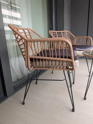 Conjunto Terraza imitación ratán.