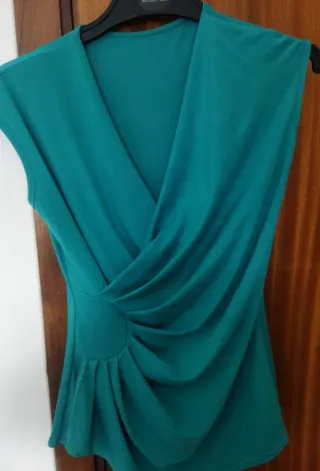 Blusa Turquesa Drapeada