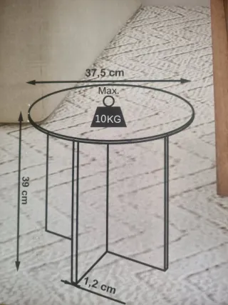 Mesa auxiliar redonda de madera