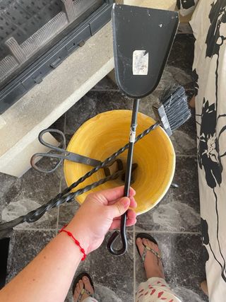 Conjunto 4 Accesorios Chimenea Metal y Cerámica