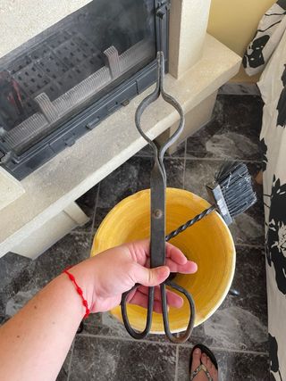 Conjunto 4 Accesorios Chimenea Metal y Cerámica