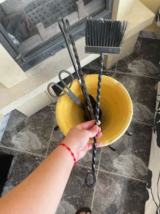 Conjunto 4 Accesorios Chimenea Metal y Cerámica