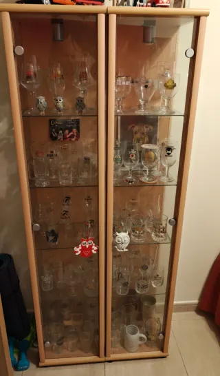 Vitrina cristal y madera