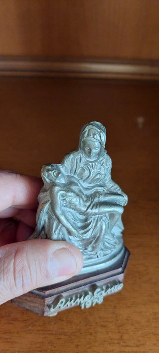 ESTATUILLA PELTRO CESELLATO A MANO ANNO SANTO 1975