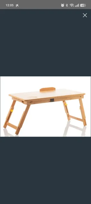 Mesa auxiliar bambú plegable