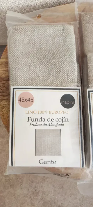 2 Fundas Cojín Lino Beige 45x45 y 30x50 NUEVAS