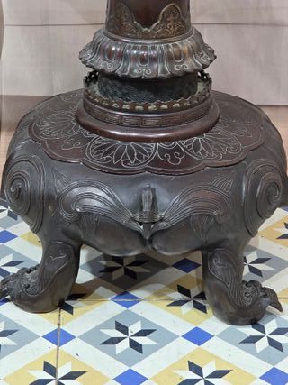 Incensario Bronce Antiguo Japonés