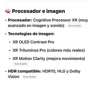 Sony BRAVIA XR 65 como nueva, embalaje original
