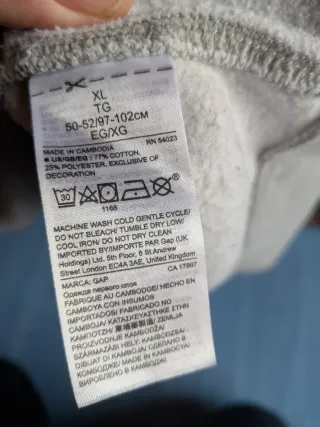 Sudadera Gap Gris Talla XL