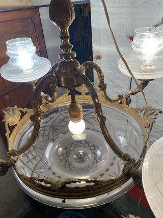 Lámpara Techo Vintage Cristal y bronce