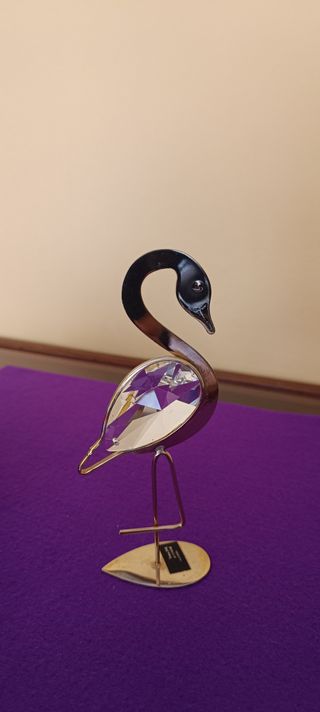 Figura de pájaro de latóncon forma de flamenco, ga