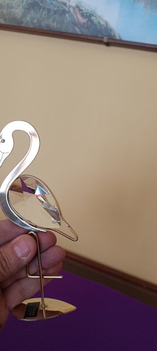 Figura de pájaro de latóncon forma de flamenco, ga