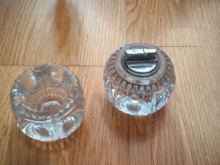 Mechero y cenicero cristal de roca