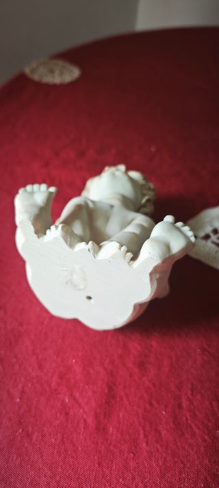 Statuetta Angioletto Cherubino Bianco Resina