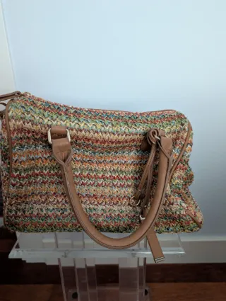 Bolso de rafia multicolor