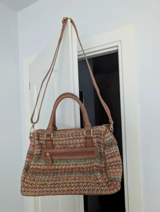 Bolso de rafia multicolor