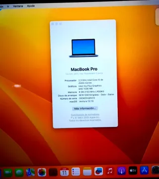 MACBOOK PRO 13-INCH 2017 INTEL CORE I5 GARANTÍA