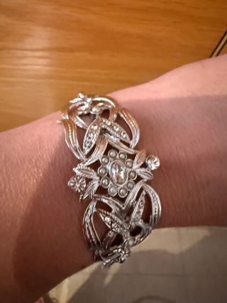 Traje de Fallera completo plata y rosa