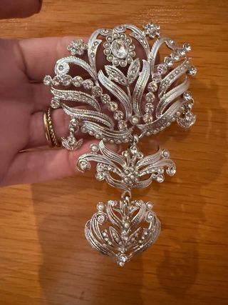 Traje de Fallera completo plata y rosa