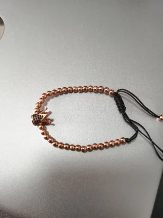 Pulsera con corona oro rosa unisex