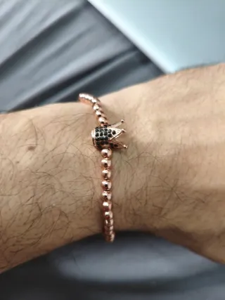 Pulsera con corona oro rosa unisex