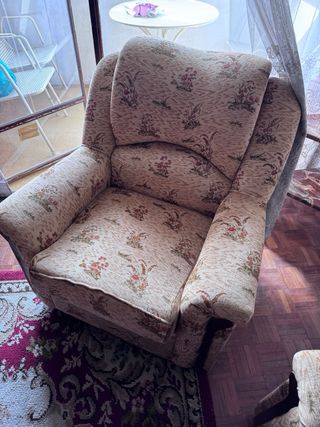 Sofá y 2 sillones cómodo en tela - buen estado