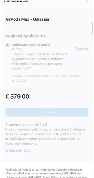 AirPods Max Grigio Argento