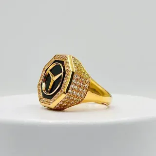 SELLO OCTOGONO MERCEDES, Esmaltado. Oro 18k.