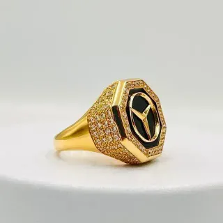 SELLO OCTOGONO MERCEDES, Esmaltado. Oro 18k.