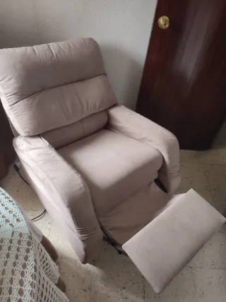 Sillón relax beige tela