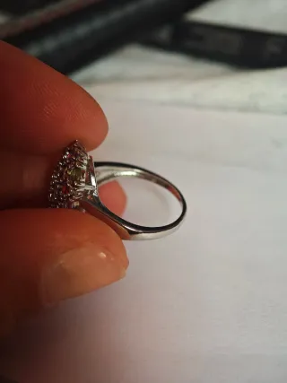 Anillo Plata Multicolor Ovalado