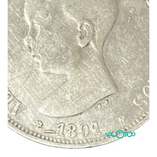 Moneda de Plata 5 pesetas  Alfonso XIII 1891